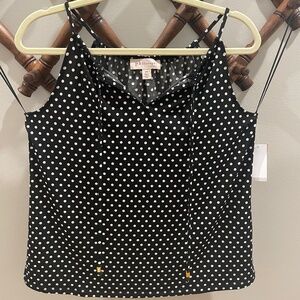 NWT Philosophy Women's Medium M Black/White Polka Dots Tank Top